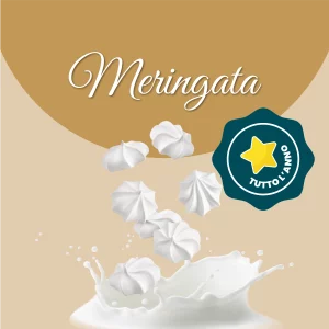Si vede un'immagine che racchiude i principali ingredienti della meringata: latte e meringhe